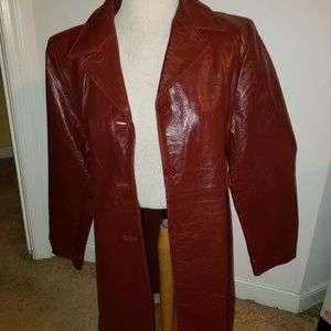 Leather 3/4 length jacket.